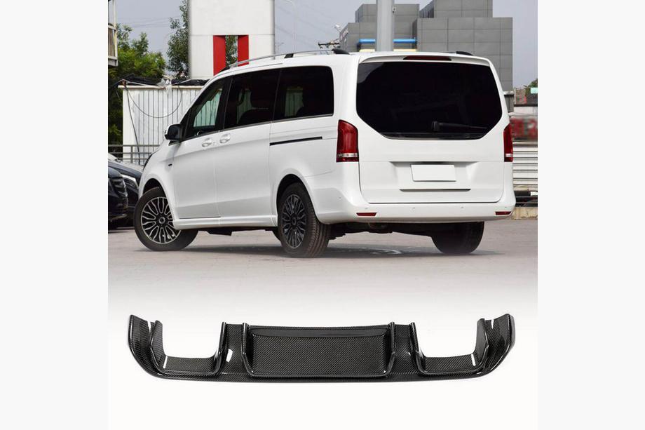 Mercedes Vito/V-class W447 2014- Rear Bumper Diffuser V2 (for V-Class 2014-2019, Carbon) Image