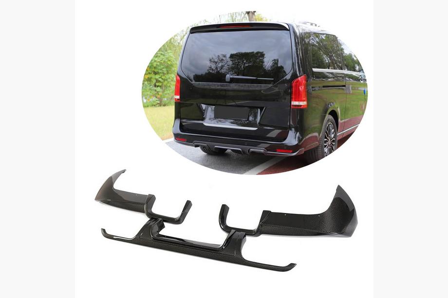 Mercedes Vito/V-class W447 2014- Rear Bumper Diffuser V3 (for V-Class 2014-2019, Carbon) Image