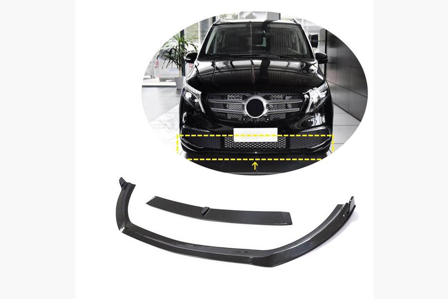 Mercedes Vito/V-class W447 2014- Front Bumper Lip Overlay (2020+, Dry Carbon) Image