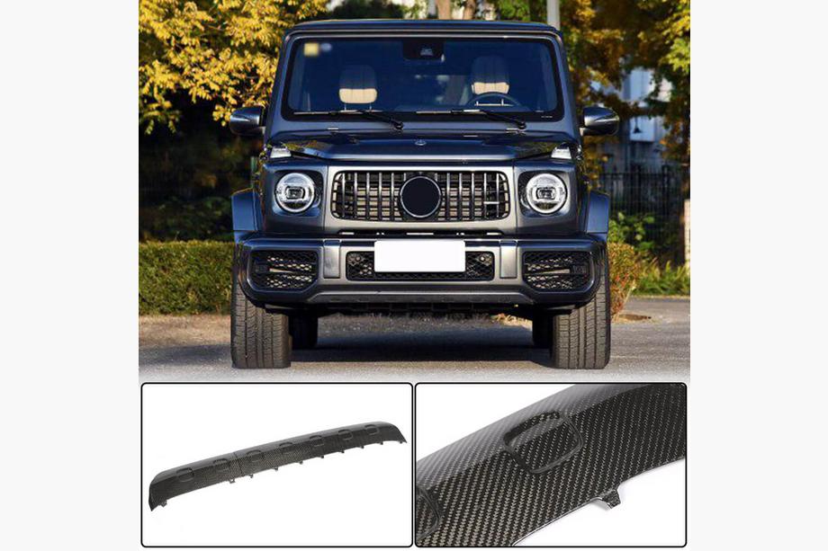 Mercedes G class W463 2018-2024 Front bumper lip V1 (for G63 AMG, Dry Carbon) Image