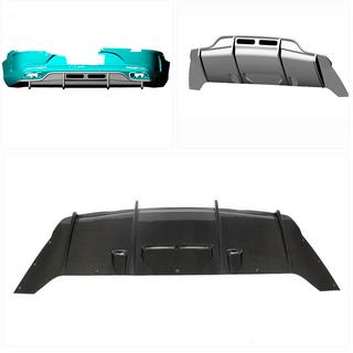 Rear Bumper Diffuser for AMG-Line 2015-2018, Carbon photo 2