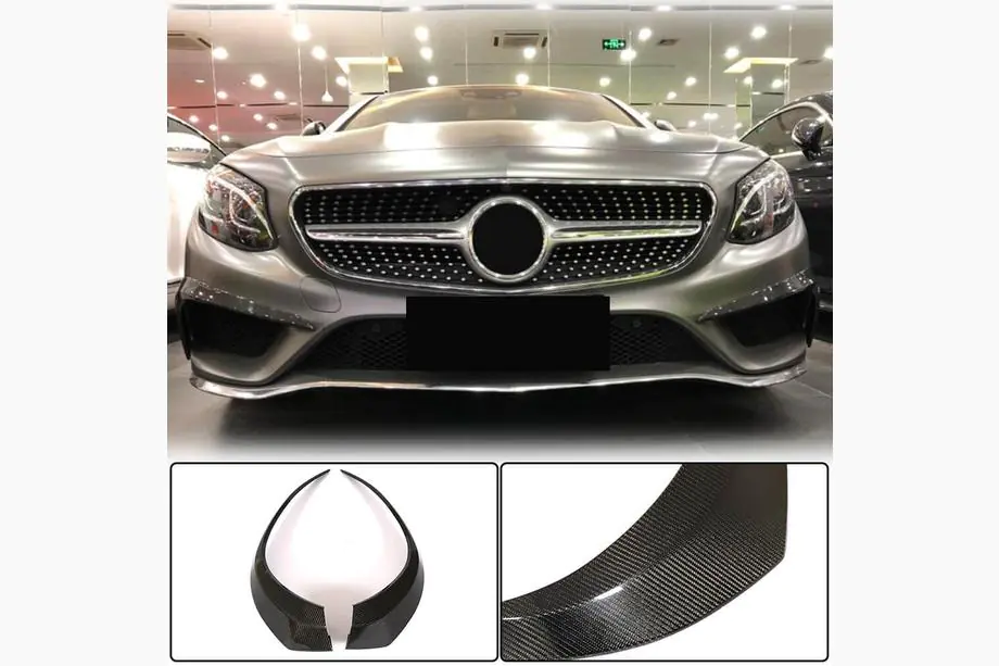 Mercedes S-class C217 Coupe 2014-2020 Front bumper inserts (for AMG-Line 2015-2018, Carbon) Image