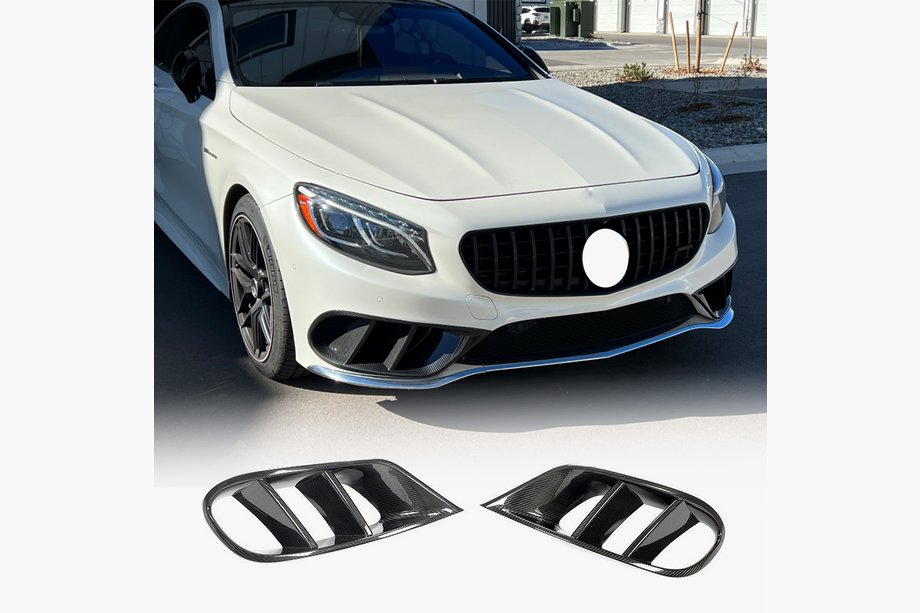 Mercedes S-class C217 Coupe 2014-2020 Front bumper inserts (for AMG-Line 2015-2018, dry carbon) Photo 1