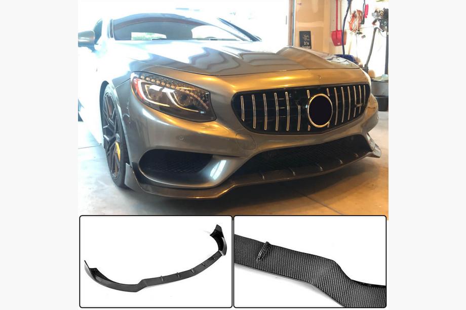 Mercedes S-class C217 Coupe 2014-2020 Front Bumper Lip V2 for AMG-Line 2015-2018 Carbon Photo 2