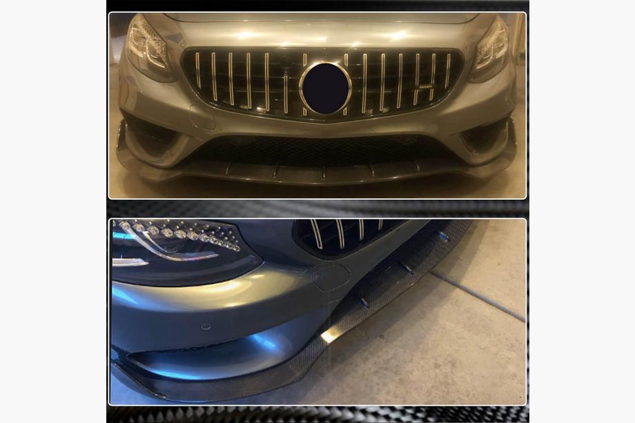 Mercedes S-class C217 Coupe 2014-2020 Front Bumper Lip V2 for AMG-Line 2015-2018 Carbon Photo 4