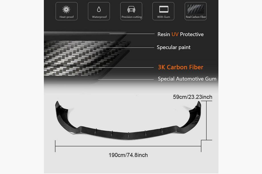 Mercedes S-class C217 Coupe 2014-2020 Front Bumper Lip V2 for AMG-Line 2015-2018 Carbon Photo 6