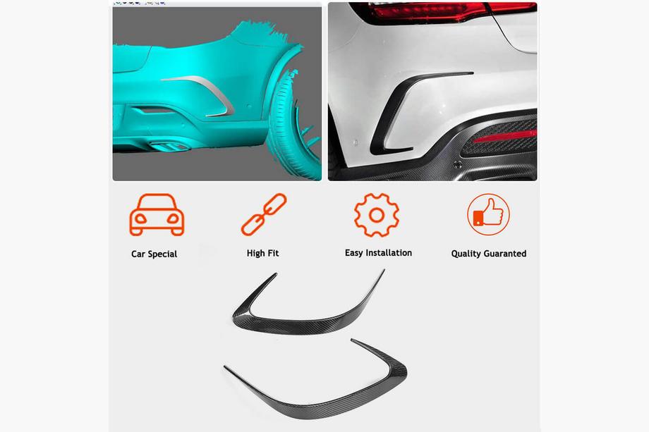 Mercedes GLE coupe C292 2015-2019 Carbon Rear Bumper Cover Photo 3