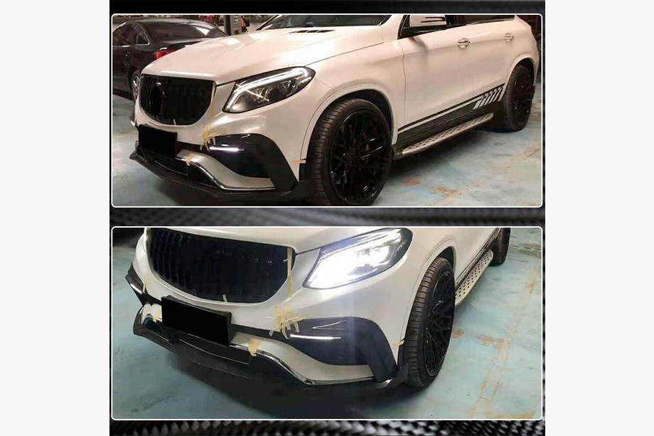 Mercedes GLE coupe C292 2015-2019 Front Bumper Lip Extensions (for GLE63 AMG, Plastic) Photo 5