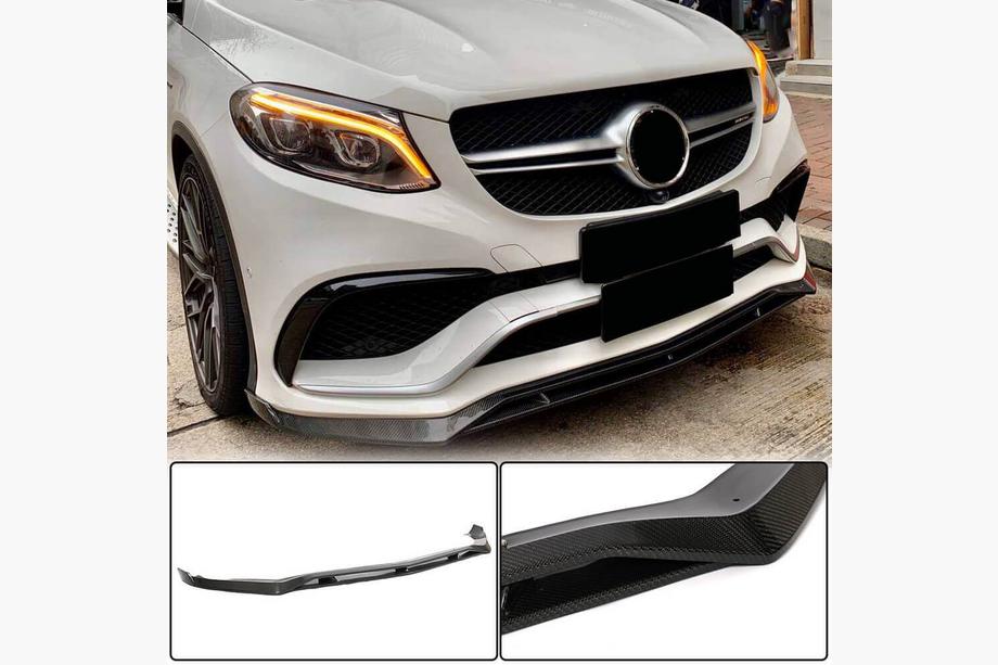 Mercedes GLE coupe C292 2015-2019 Front Bumper Lip Extensions (for GLE63 AMG, Plastic) Image