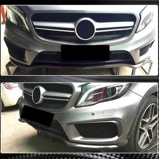 Front Bumper Lip Spoiler (for GLA45 AMG 2013-2016, Carbon) photo 4