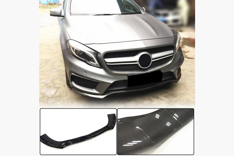 Mercedes GLA X156 2014-2019 Front Bumper Lip Spoiler (for GLA45 AMG 2013-2016, Carbon) Image