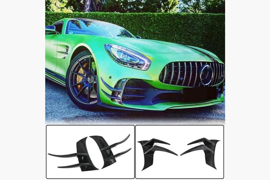 Mercedes AMG GT C190/R190 2014-2022 Front bumper extensions V2 (for GT R 2016-2019, Dry Carbon) Image
