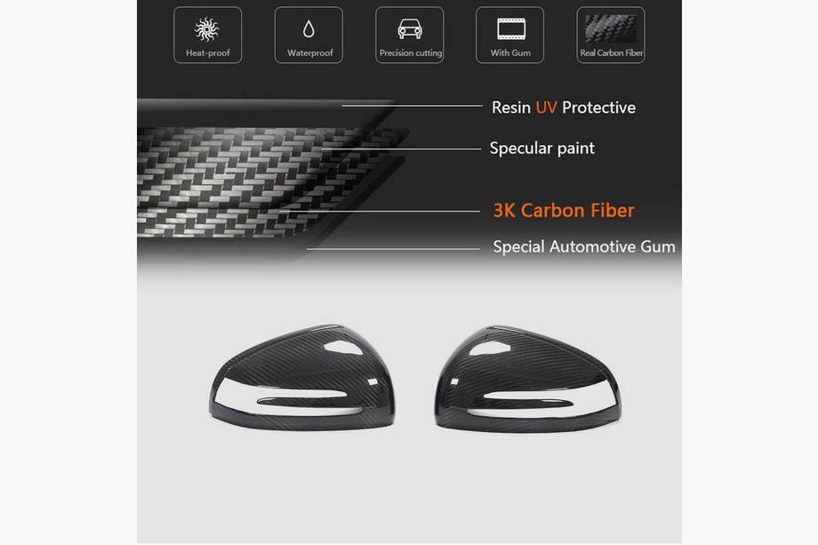 Mercedes AMG GT C190/R190 2014-2022 Mirror Covers (Dry Carbon) Photo 5