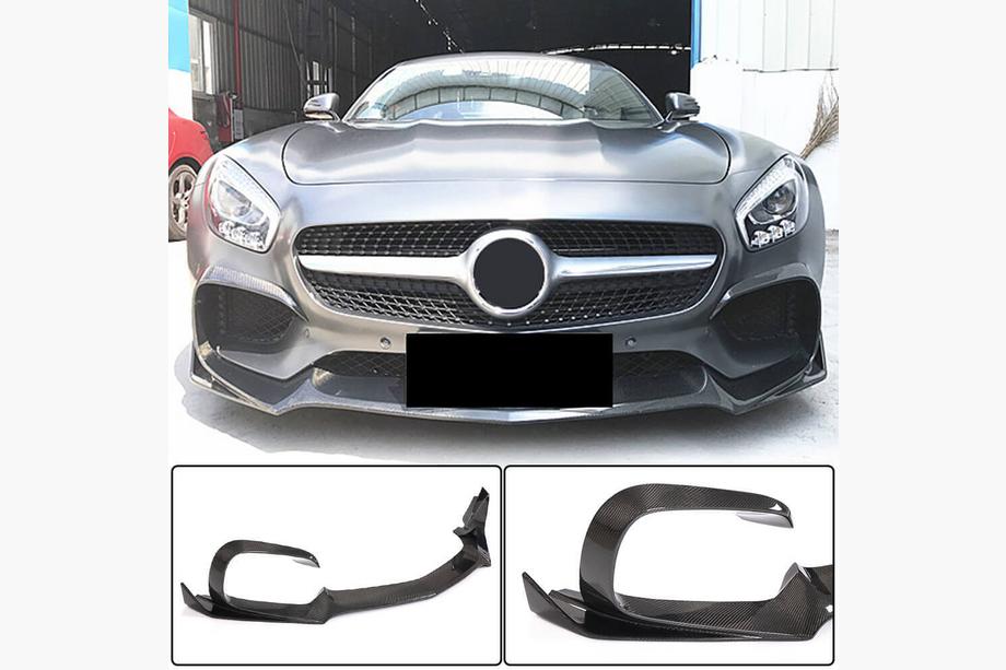 Mercedes AMG GT C190/R190 2014-2022 Front Bumper Lip Spoiler (for 2015-2017, Carbon) Image