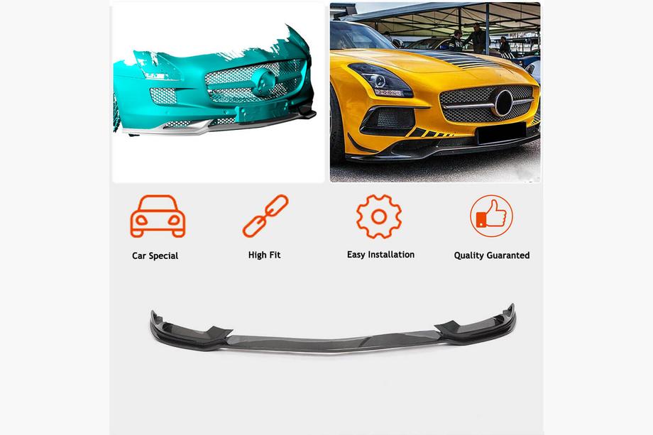 Mercedes SLS C197 2010-2014 Front Bumper Lip Spoiler (Carbon) Photo 2