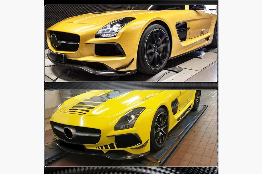 Mercedes SLS C197 2010-2014 Front Bumper Lip Spoiler (Carbon) Photo 4
