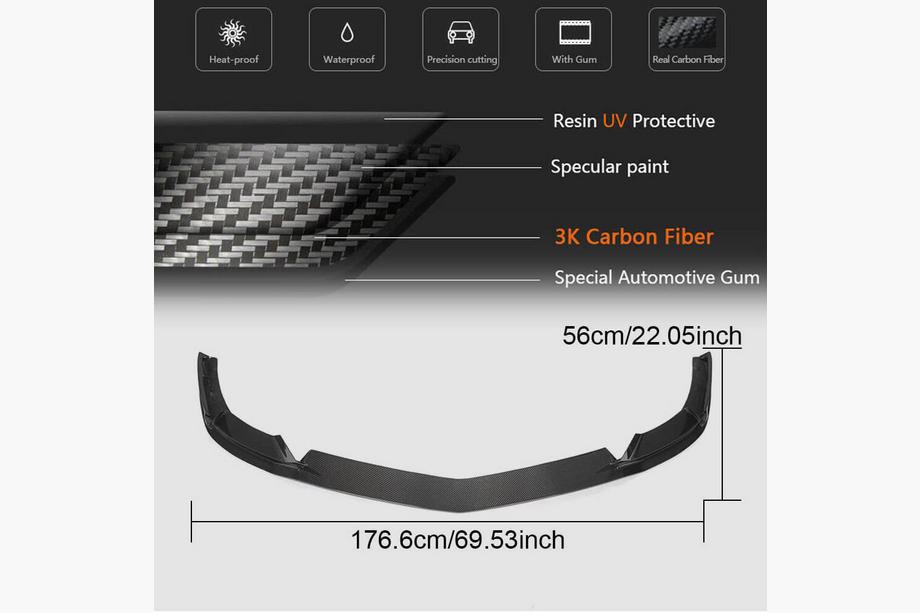 Mercedes SLS C197 2010-2014 Front Bumper Lip Spoiler (Carbon) Photo 6