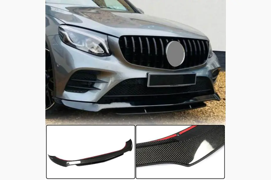 Mercedes GLC X253 2015-2022 Front Bumper Lip Spoiler (for AMG-Line/GLC43 AMG, Carbon) Image