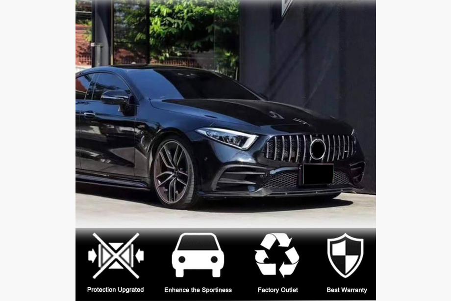 Mercedes CLS C257 2018- Front Bumper Lip Spoiler (for AMG/AMG-Line 2018-2020, Carbon) Photo 3