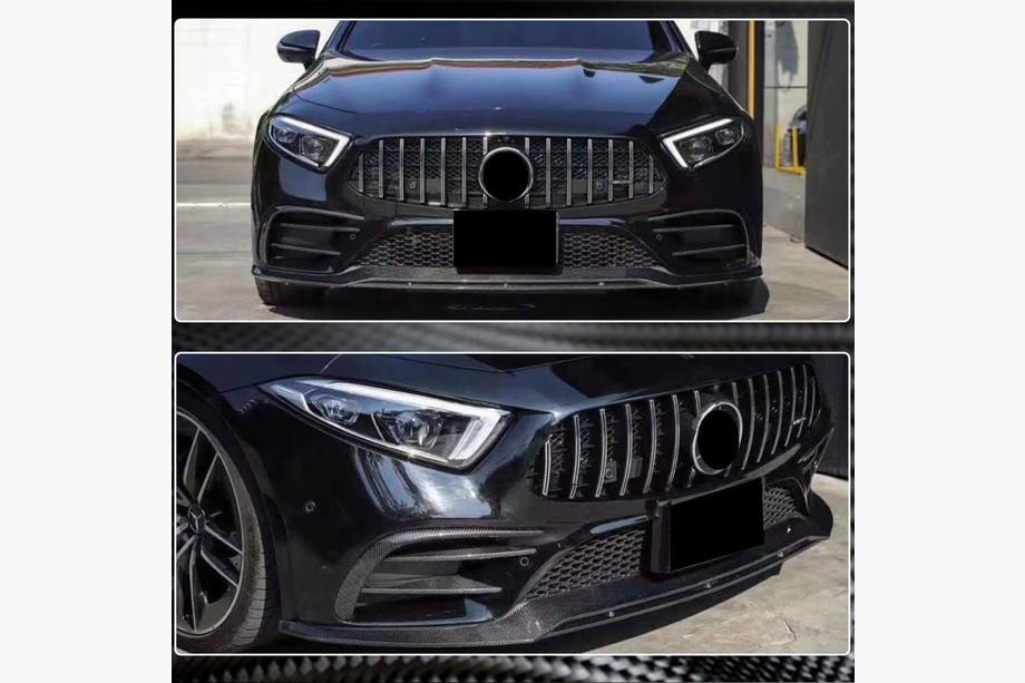 Mercedes CLS C257 2018- Front Bumper Lip Spoiler (for AMG/AMG-Line 2018-2020, Carbon) Photo 4