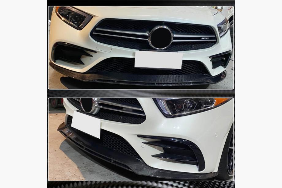 Mercedes CLS C257 2018- Front Bumper Lip Spoiler (for AMG/AMG-Line 2018-2020, Carbon) Photo 5