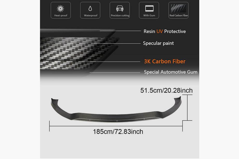 Mercedes CLS C257 2018- Front Bumper Lip Spoiler (for AMG/AMG-Line 2018-2020, Carbon) Photo 6