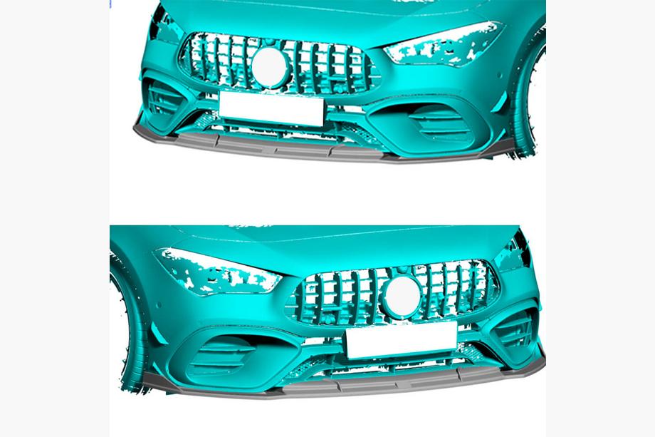 Mercedes CLA C118 2019- Front Bumper Lip Spoiler (for CLA45 AMG SD, Carbon) Photo 2