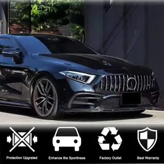 Front Bumper Extensions (for AMG-Line 2018-2020, Carbon) photo 3