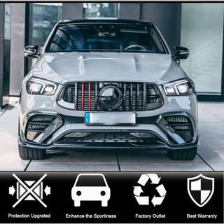 Front bumper inserts (for GLE 350/GLE450/GLE63 2019-2023, Carbon) photo 2