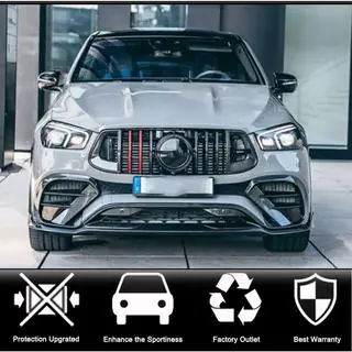 Front bumper inserts (for GLE 350/GLE450/GLE63 2019-2023, Carbon) photo 2