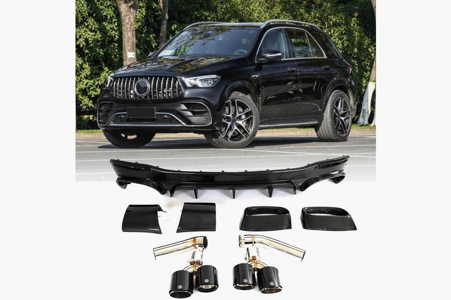 Mercedes GLE W167 2018- Rear diffuser with exhaust tips GLE63 Carbon (2018-2026) Image
