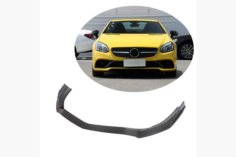 Mercedes SLK R172 2011-2016 Front Bumper Lip Spoiler (for Base 2016-2020, Carbon) Image