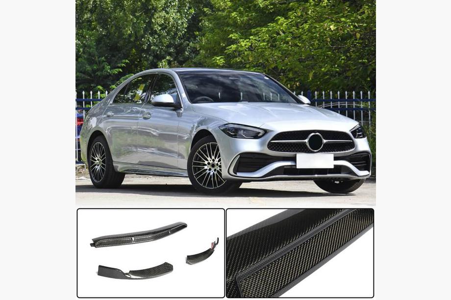 Mercedes C-class W206 2022- Front Bumper Lip Spoiler (for AMG-Line, Carbon) Image