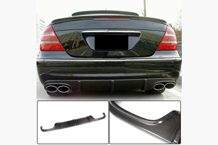 Mercedes E-class W211 2002-2009 Rear Bumper Diffuser for E55 AMG 2003-2006, Carbon Image