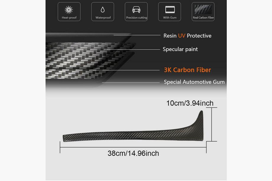 Volkswagen Golf 7/E-Golf 2012-2020 Carbon Rear Window Pillar Covers (for Base) Photo 5