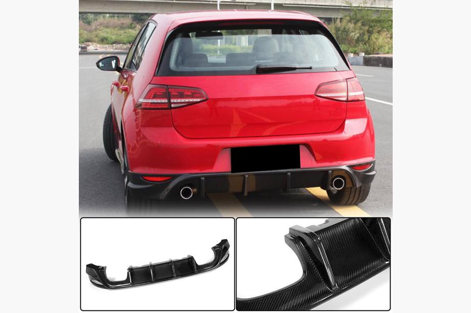 Volkswagen Golf 7/E-Golf 2012-2020 Rear Bumper Diffuser V2 (for Base/GTI HB 2012-2017, Carbon) Image