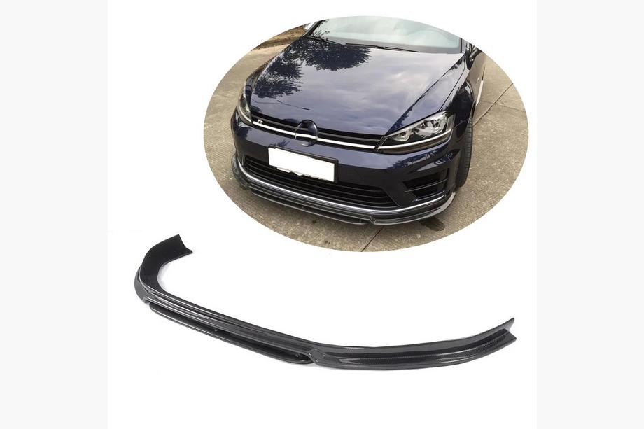 Volkswagen Golf 7/E-Golf 2012-2020 Front Bumper Lip Spoiler (for R/R-Line 2012-2017, Carbon) Image