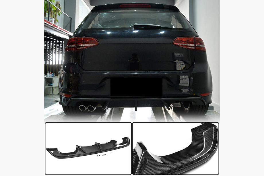 Volkswagen Golf 7/E-Golf 2012-2020 Rear Bumper Diffuser (for R/R-Line HB 2012-2017, Carbon) Image