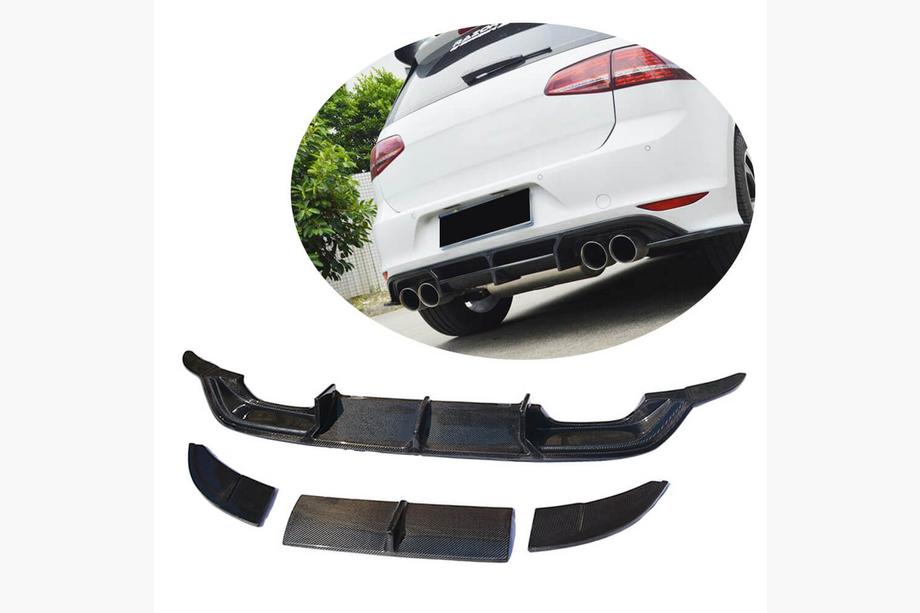 Volkswagen Golf 7/E-Golf 2012-2020 Rear Bumper Diffuser (for R-Line HB 2012-2017, Carbon) Image