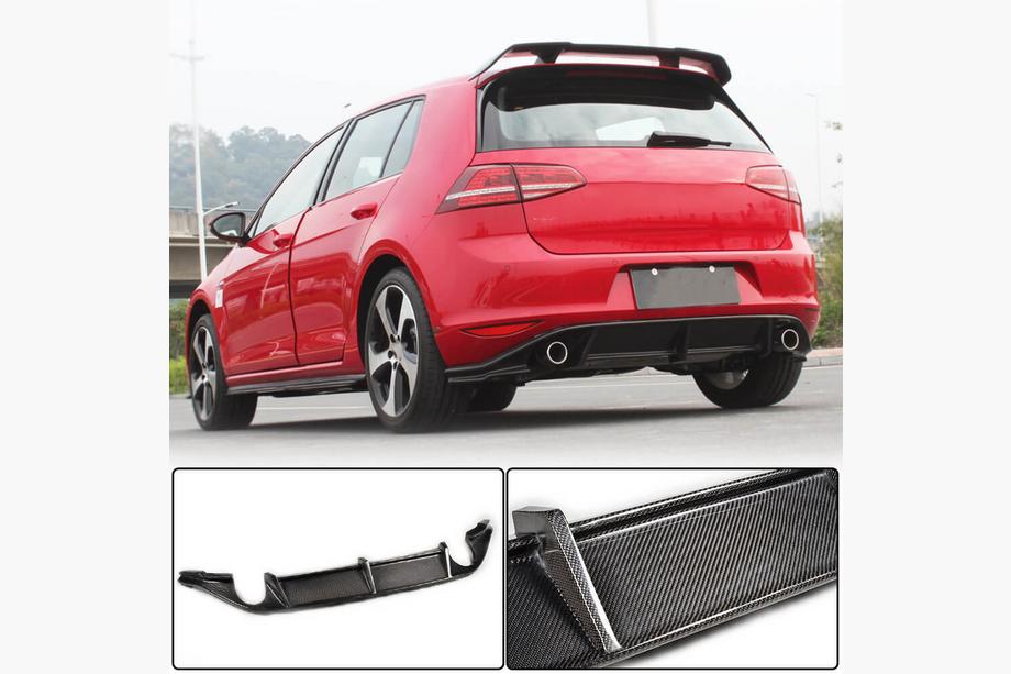 Volkswagen Golf 7/E-Golf 2012-2020 Rear Bumper Diffuser V3 (for Base/GTI HB 2012-2017, Carbon) Image