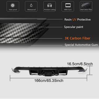 Rear Bumper Diffuser (for Base/R/GTI HB 2017-2020, Carbon) photo 4