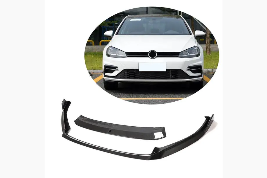 Volkswagen Golf 7/E-Golf 2012-2020 Front Bumper Lip Spoiler V2 (for R/R-Line 2017-2020, Carbon) Image