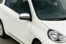 Nissan Micra K13 2011-2016 Mirror Covers (2 pcs, Stainless Steel) Carmos - Turkish Stainless Steel photo 1