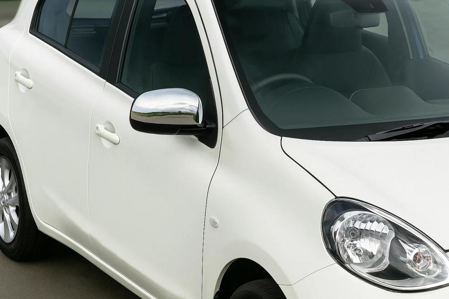 Nissan Micra K13 2011-2016 Mirror Covers (2 pcs, Stainless Steel) Carmos - Turkish Stainless Steel Image
