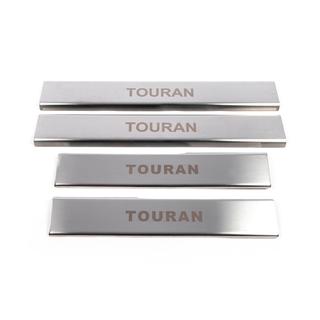 Interior door sill covers (4 pcs, stainless steel) Volkswagen Touran 2003-2010 photo 2