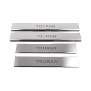 Interior door sill covers (4 pcs, stainless steel) Volkswagen Touran 2003-2010 photo 2