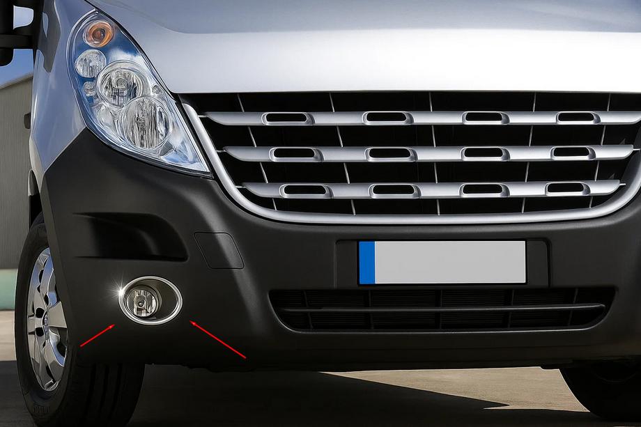 Nissan NV400 2010-2024 Fog light covers (2 pcs, stainless steel) Image