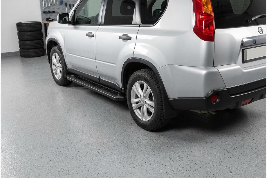 Nissan X-trail T31 2007-2014 Side Steps Allmond Black (2 pcs, aluminum) Image