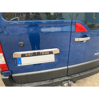Stainless steel trim above license plate photo 2