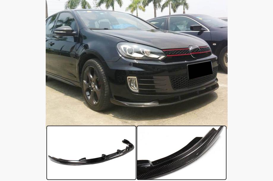 Volkswagen Golf 6 2008-2014 Front Bumper Lip V2 for GTI HB 2010-2013 Carbon Image